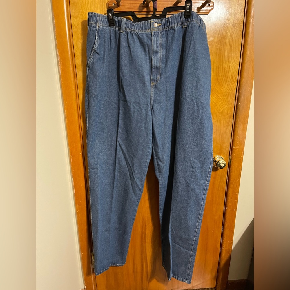 Men’s Harbor Bay Loose Fit Elastic Waist Denim Jeans 3x 36